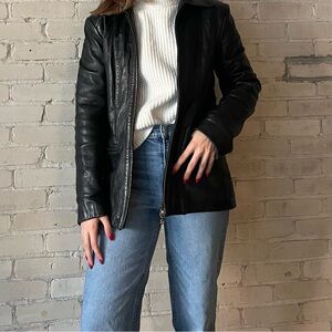 Apt. 9 Vintage Black Lambskin Leather Jacket